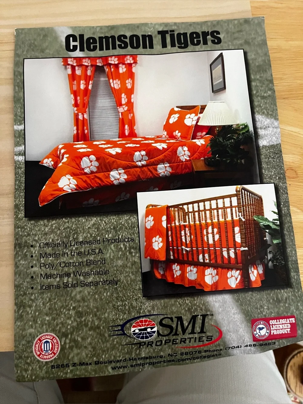 Univ of Tennessee Twin Dust Ruffle in Bright Orange with White Paw Print